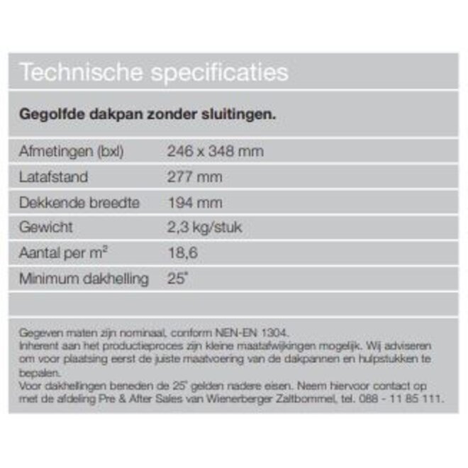 Wienerberger Dakpan Wienerberger Oude Holle rustiek engobe per pallet