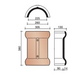 Wienerberger Wienerberger nokvorst dubbele wel type 1230 halfrond 1200 rustiek engobe