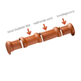 Wienerberger Wienerberger nokvorst dubbele wel type 1230 halfrond 1200 rustiek engobe