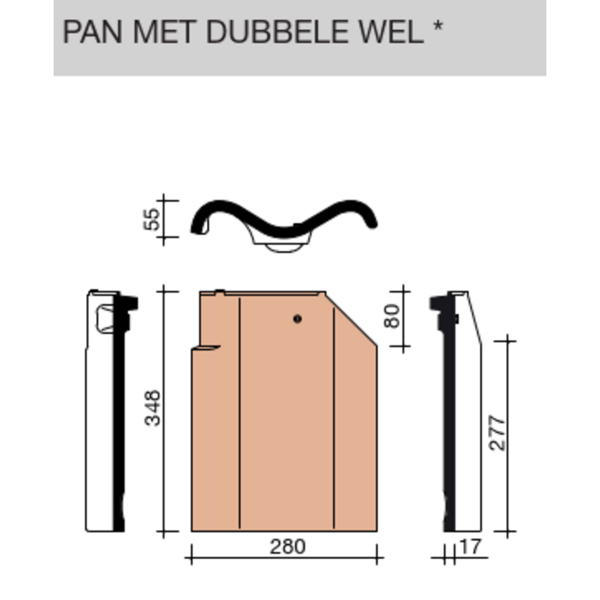 Wienerberger Wienerberger Oude Holle gevelpan met dubbele wel rustiek engobe