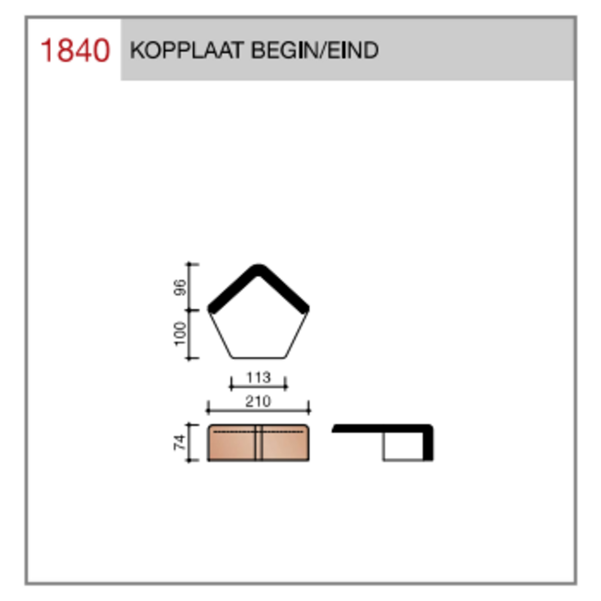 Wienerberger Kopplaat begin/eind voor leipan 301 per stuk
