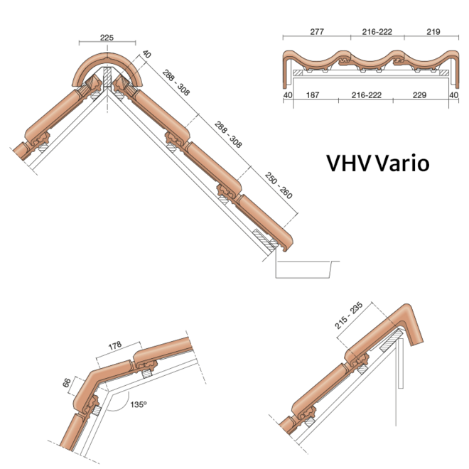 Wienerberger Wienerberger Halfronde vorst vario type 1200 matzwart verglaasd