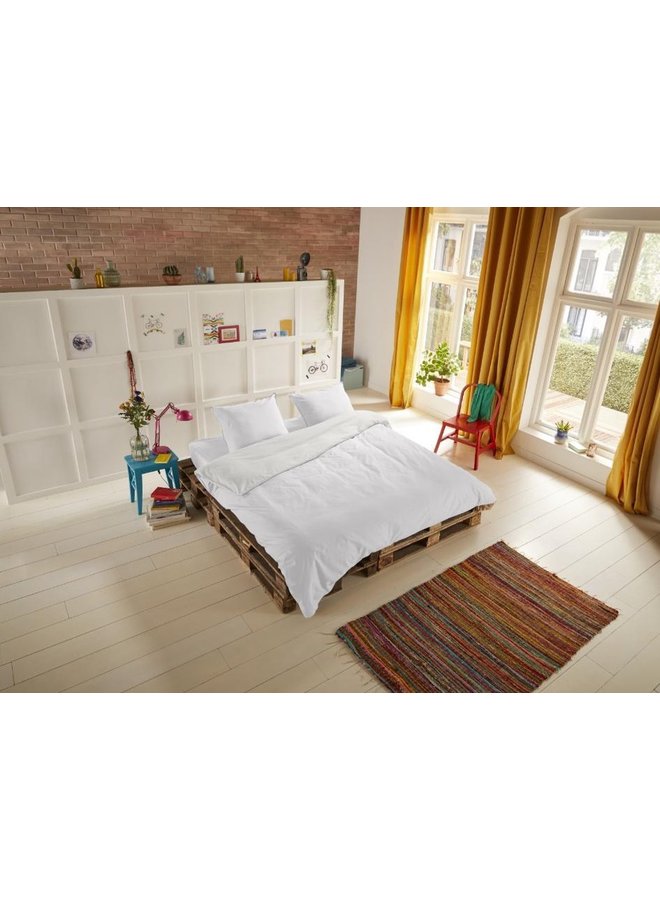 HIP Dekbedovertrek Uni Wit - Katoensatijn