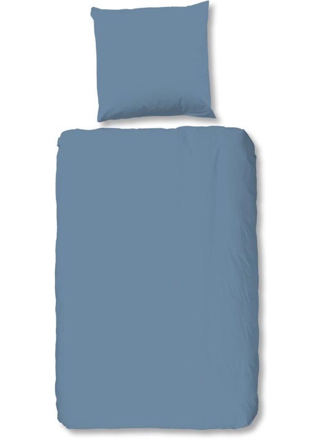 HIP Dekbedovertrek Uni Ijsblauw - Katoensatijn