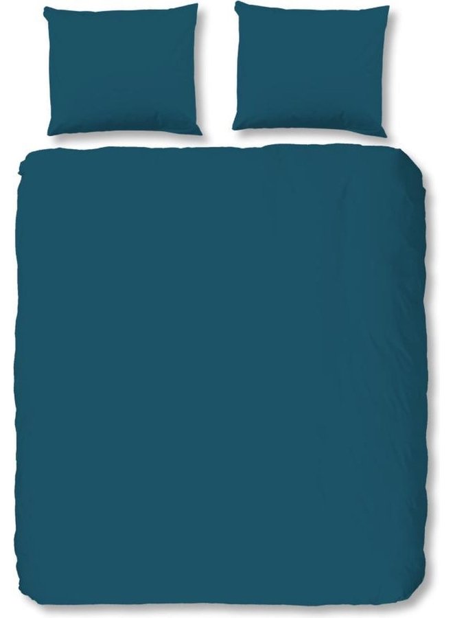 Dekbedovertrek Uni Petrol - Katoensatijn