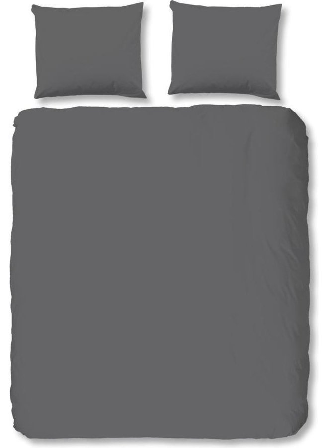 Dekbedovertrek Uni Grijs - Katoensatijn