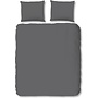 HIP Dekbedovertrek Uni Grijs - Katoensatijn