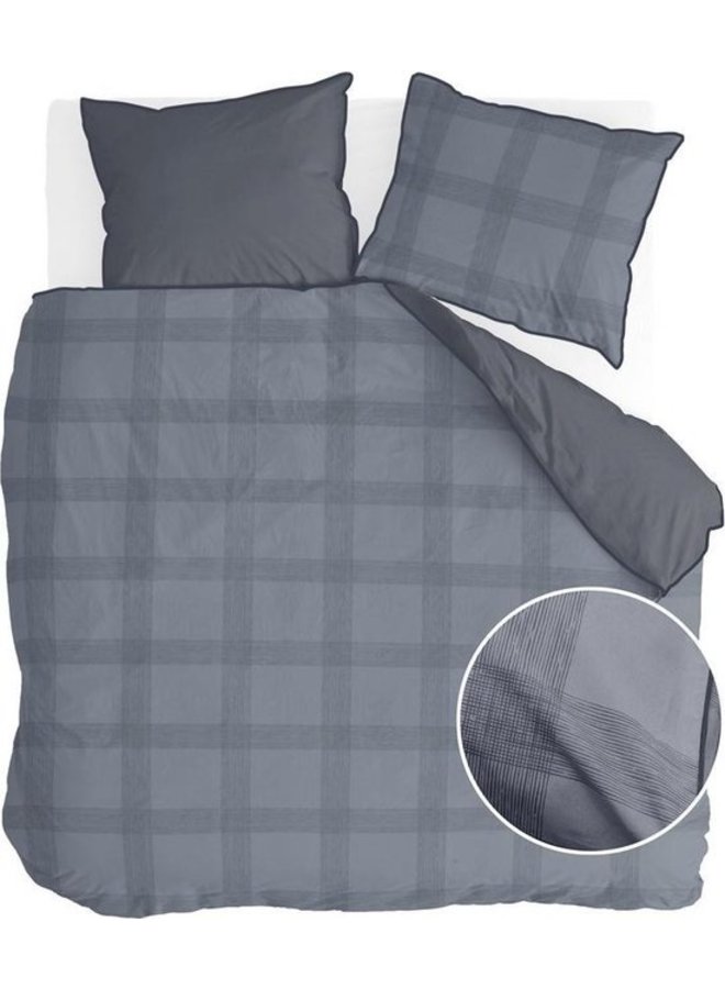Walra Dekbedovertrek Square Nights Donker Blauw - Katoen