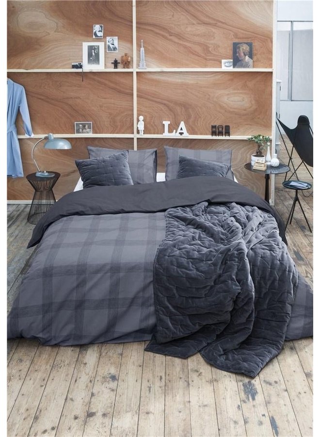 Walra Dekbedovertrek Square Nights Donker Blauw - Katoen