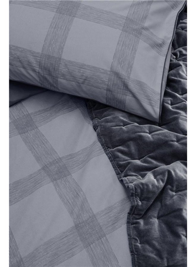 Walra Dekbedovertrek Square Nights Donker Blauw - Katoen