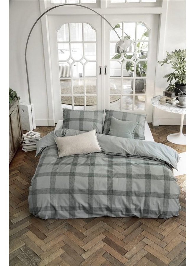 Walra Dekbedovertrek Square Nights Groen - Katoen