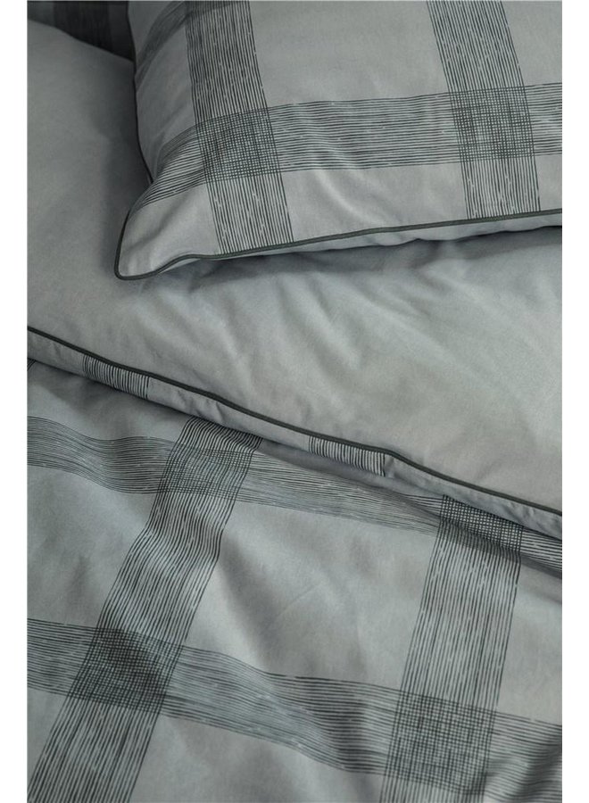 Walra Dekbedovertrek Square Nights Groen - Katoen