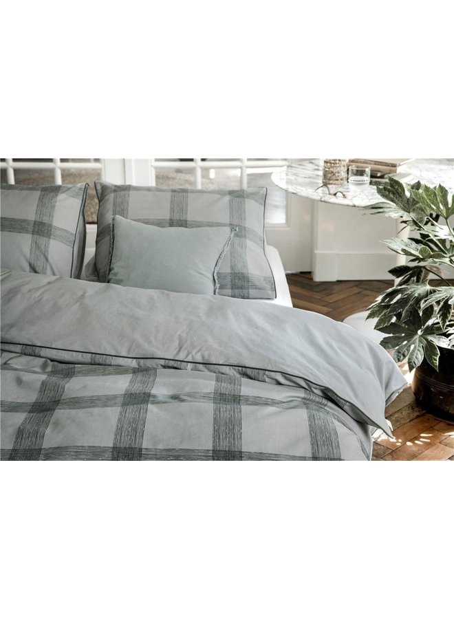 Walra Dekbedovertrek Square Nights Groen - Katoen