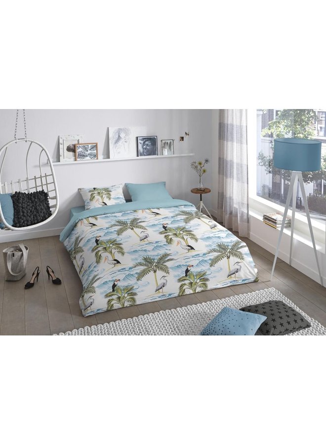 Good Morning Dekbedovertrek Waves Blauw - Katoen