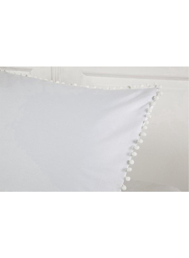 Papillon Percale Katoen Dekbedovertrek Wit