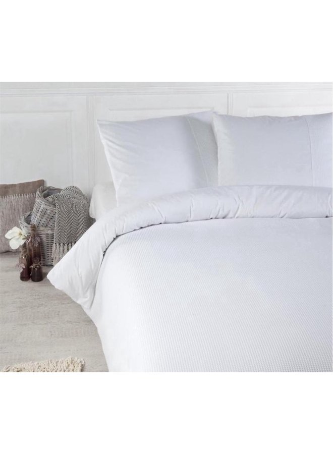 Papillon Dekbedovertrek Mendoza Wit - Percale Katoen