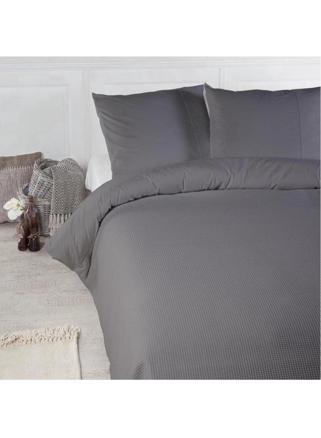 Papillon Dekbedovertrek Mendoza Antraciet - Egyptisch Percale Katoen