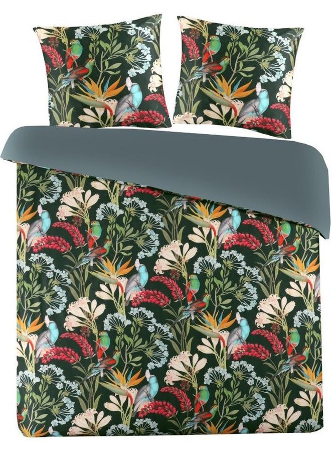 Papillon Dekbedovertrek Helena Groen - Katoensatijn