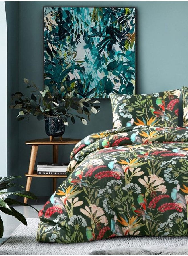 Papillon Dekbedovertrek Helena Groen - Katoensatijn