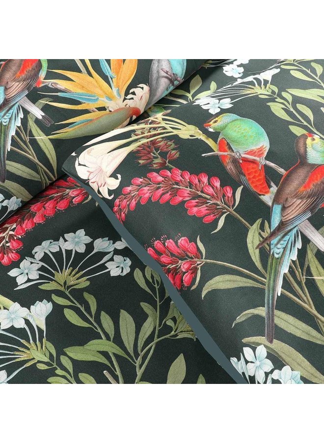 Papillon Dekbedovertrek Helena Groen - Katoensatijn