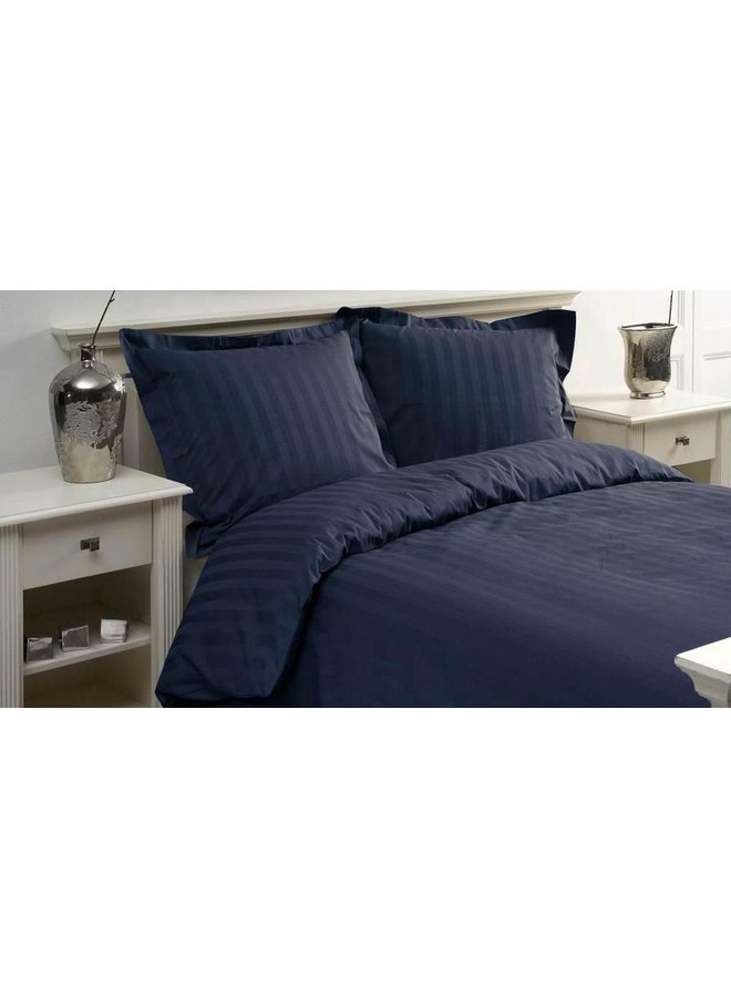 Papillon Dekbedovertrek Satijn Streep Navy - Katoensatijn
