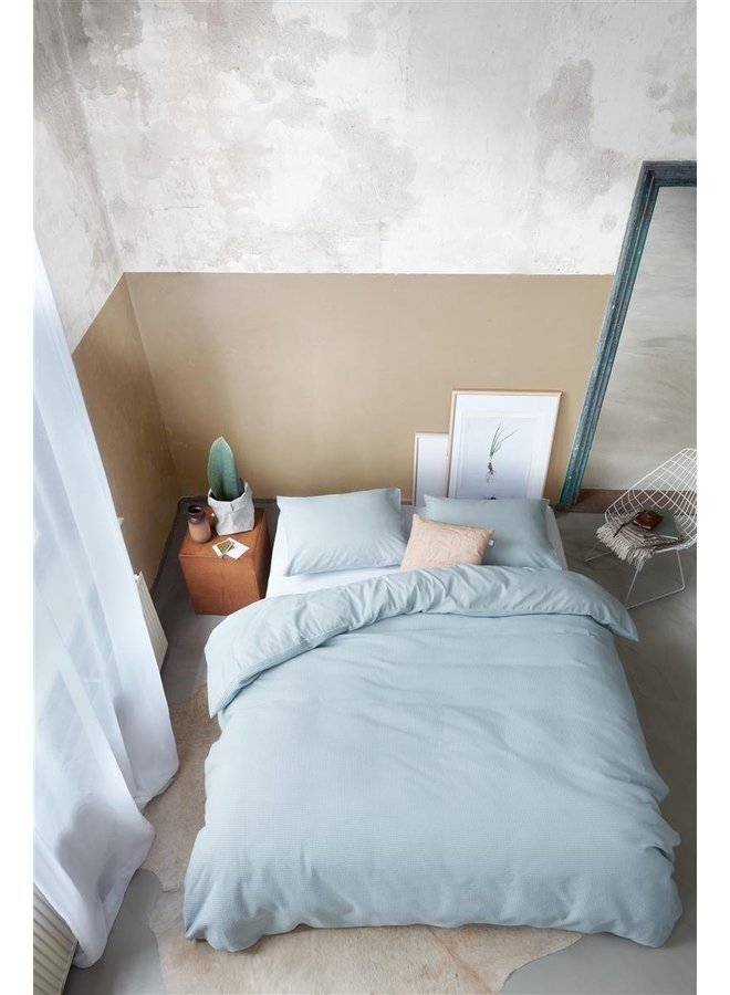 At Home Dekbedovertrek Living Blauw/Grijs - Katoen