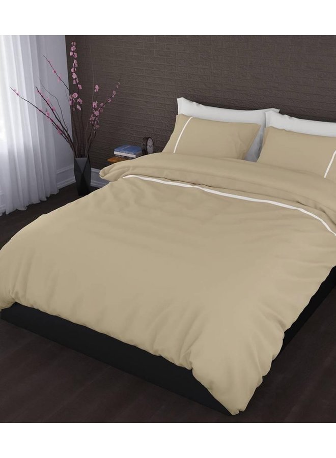 Romanette Dekbedovertrek Duchesse Zand/Wit - Flanel