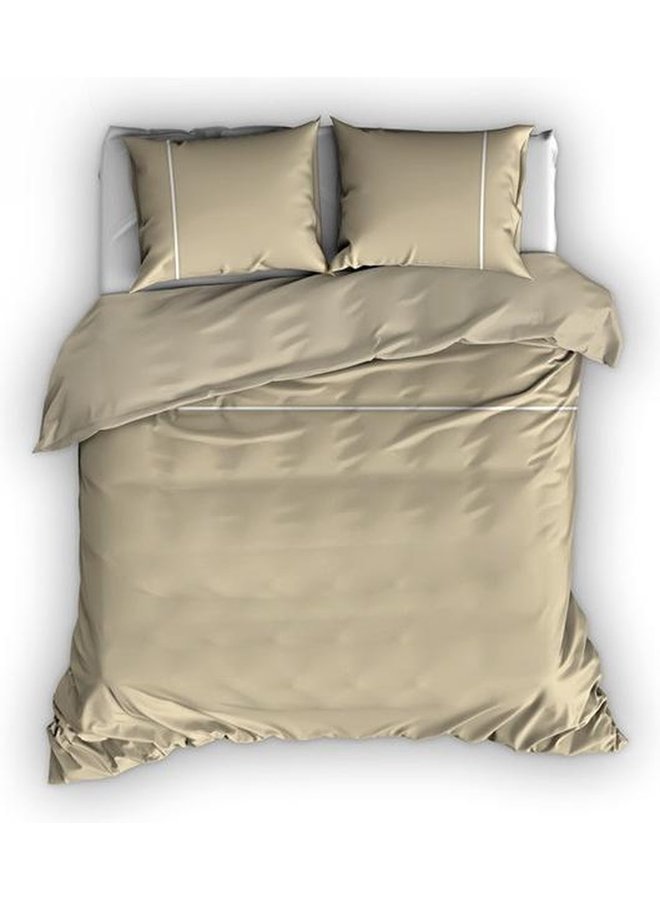 Dekbedovertrek Duchesse Zand/Wit - Flanel PL1