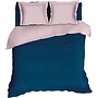 Romanette Dekbedovertrek Comtesse Uni Teal/Roze - Flanel
