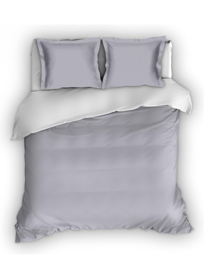 Dekbedovertrek Comtesse Uni Grijs/Wit - Flanel