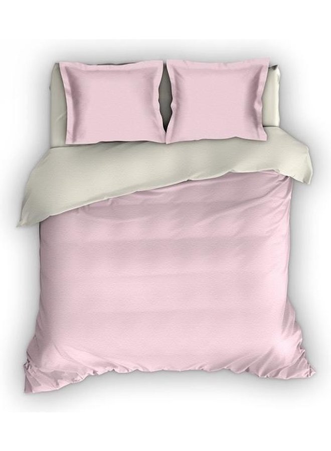 Dekbedovertrek Comtesse Uni Roze/Ivoor - Flanel