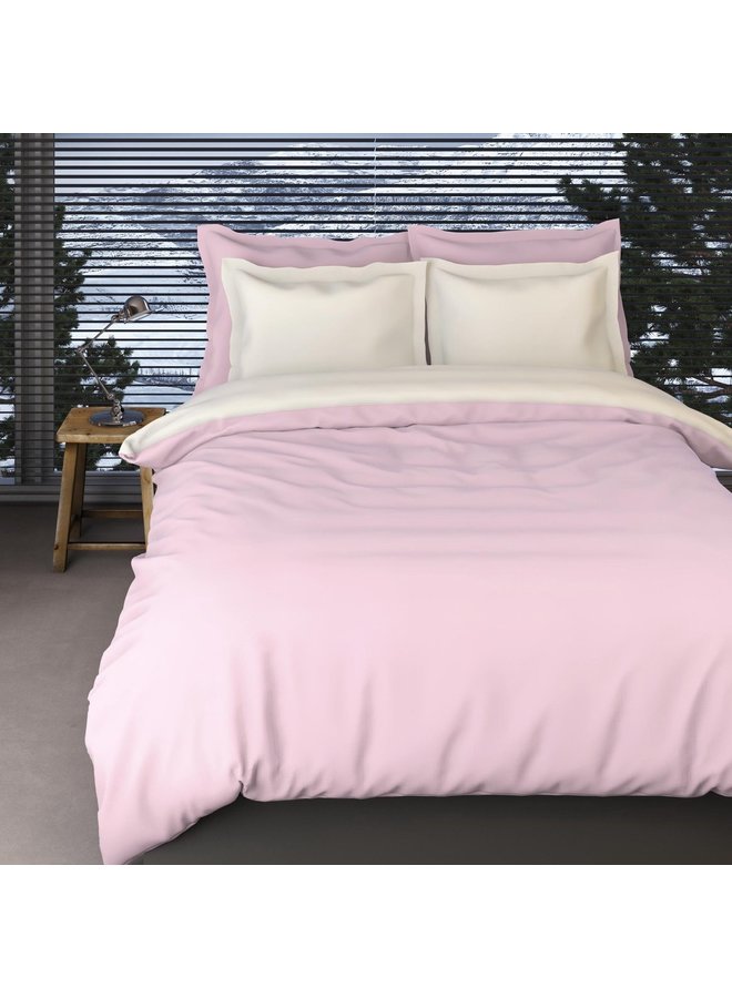 Romanette Dekbedovertrek Comtesse Uni Roze/Ivoor - Flanel