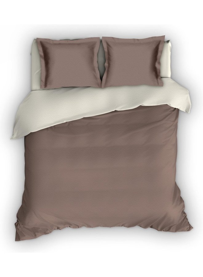 Romanette Dekbedovertrek Comtesse Uni Taupe/Ivoor - Flanel