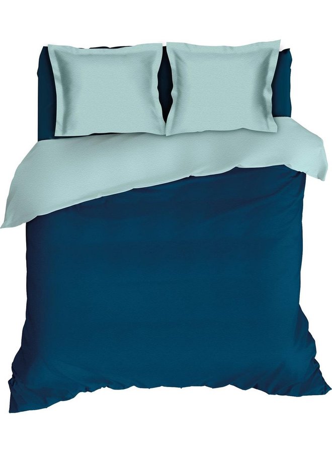 Dekbedovertrek Comtesse Uni Teal/Groen - Flanel PL1