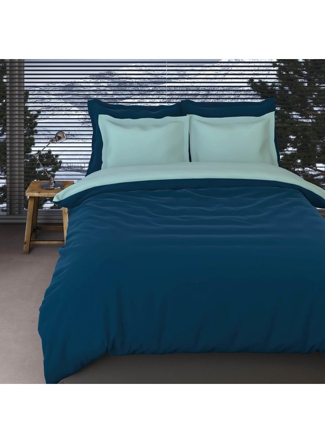 Romanette Dekbedovertrek Comtesse Uni Teal/Groen - Flanel