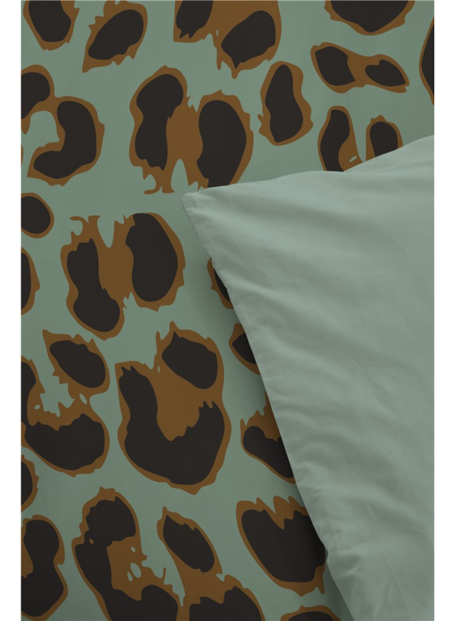 Bykrlund Dekbedovertrek Lazy leopard Groen - Katoen