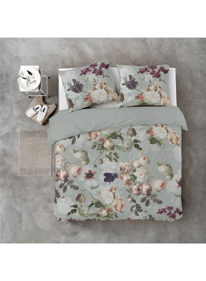 Bykrlund Dekbedovertrek Flowers United Mint - Katoen
