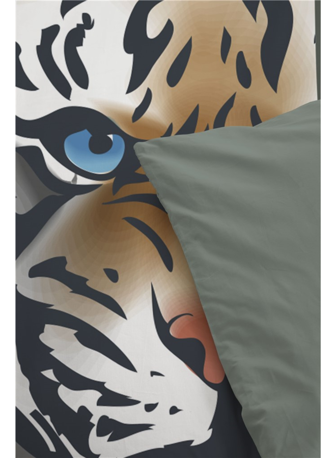 Bykrlund Dekbedovertrek Tokyo Tiger Groen - Katoen