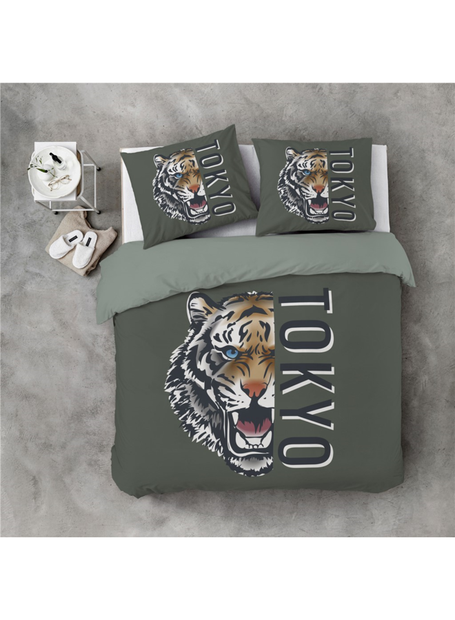 Bykrlund Dekbedovertrek Tokyo Tiger Groen - Katoen