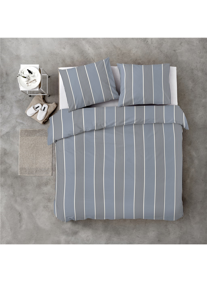 Bykrlund Dekbedovertrek Get Away Blauw/Grijs - Katoen