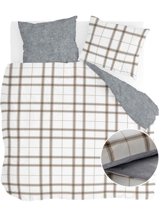 Walra Dekbedovertrek Cozy Carre Wit - Flanel