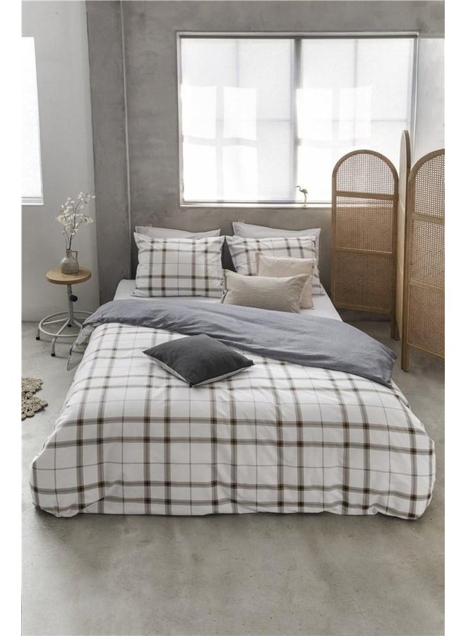 Walra Dekbedovertrek Cozy Carre Wit - Flanel
