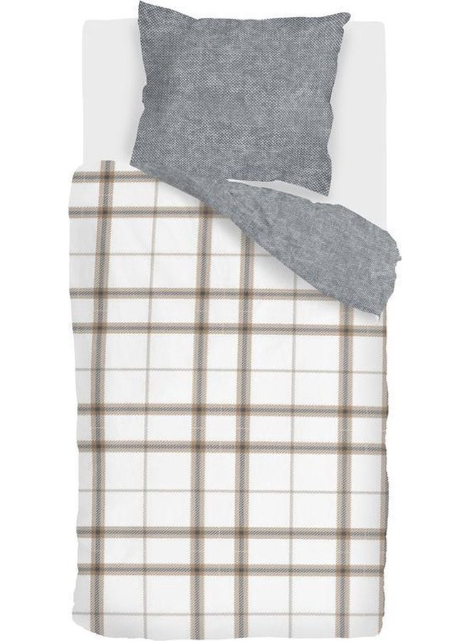 Walra Dekbedovertrek Cozy Carre Wit - Flanel