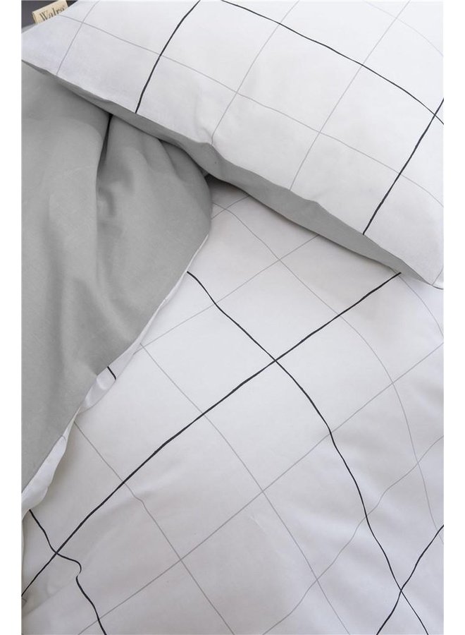 Walra Dekbedovertrek Four Square Wit - Katoen