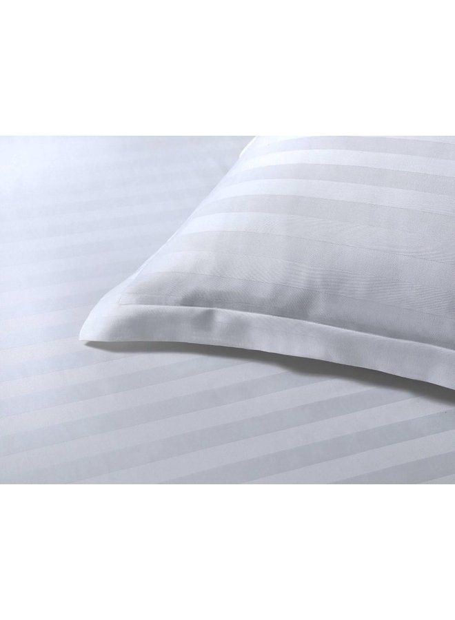 Papillon Dekbedovertrek Streep Wit - Katoensatijn