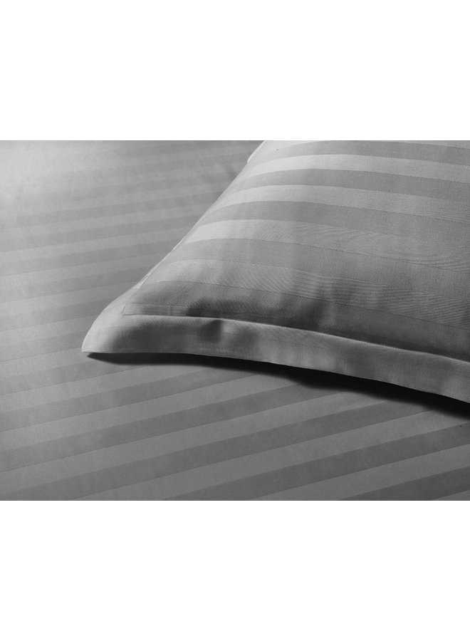 Papillon Dekbedovertrek Streep Grijs - Katoensatijn