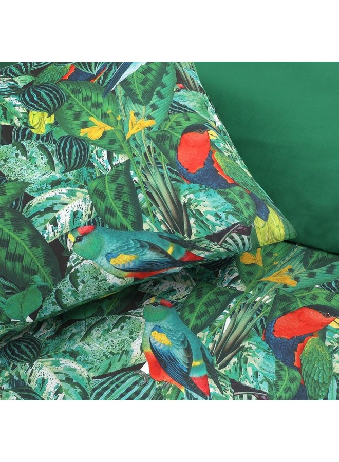 Papillon Dekbedovertrek Beo Groen - Katoensatijn