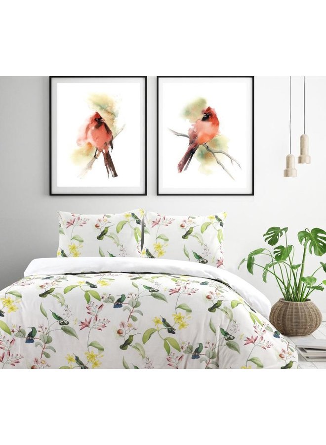 Papillon Dekbedovertrek Burung Groen - Katoensatijn