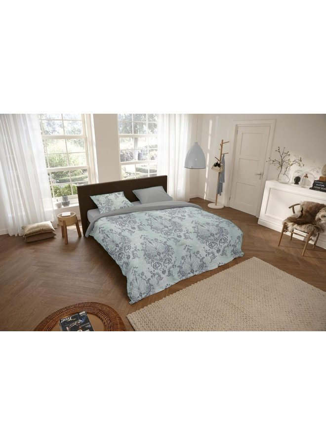 Descanso Dekbedovertrek Beau Mint - Katoensatijn