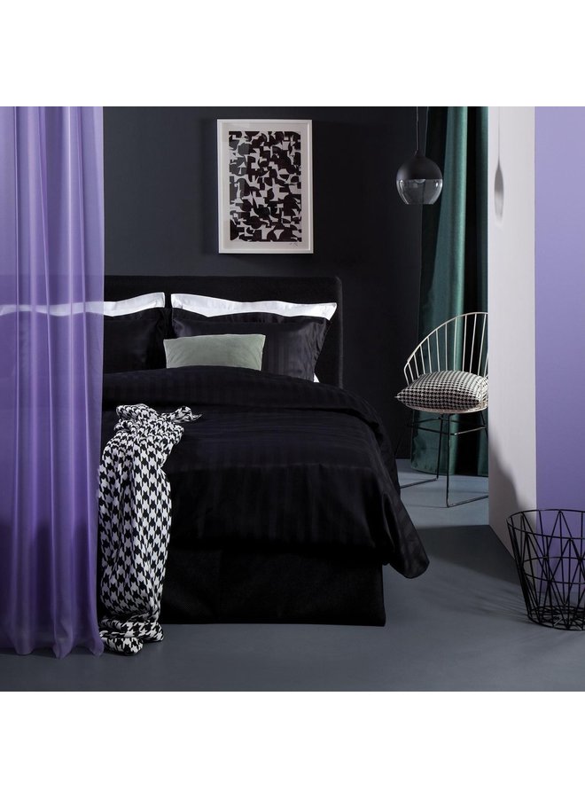 Damai Dekbedovertrek Linea Zwart - Katoensatijn
